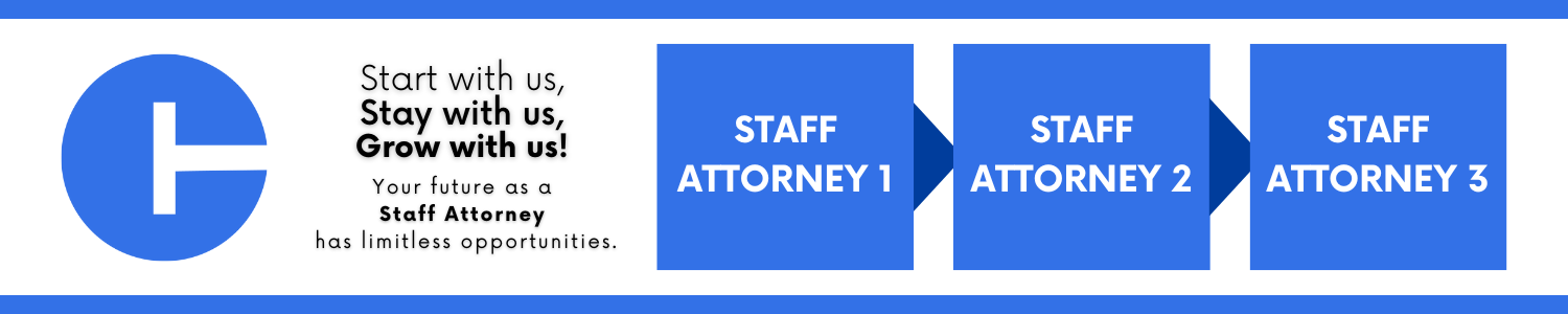 Career progression within the State of Connecticut: starting with Staff Attorney 1, advancing to Staff Attorney 2, and ending at Staff Attorney 3.