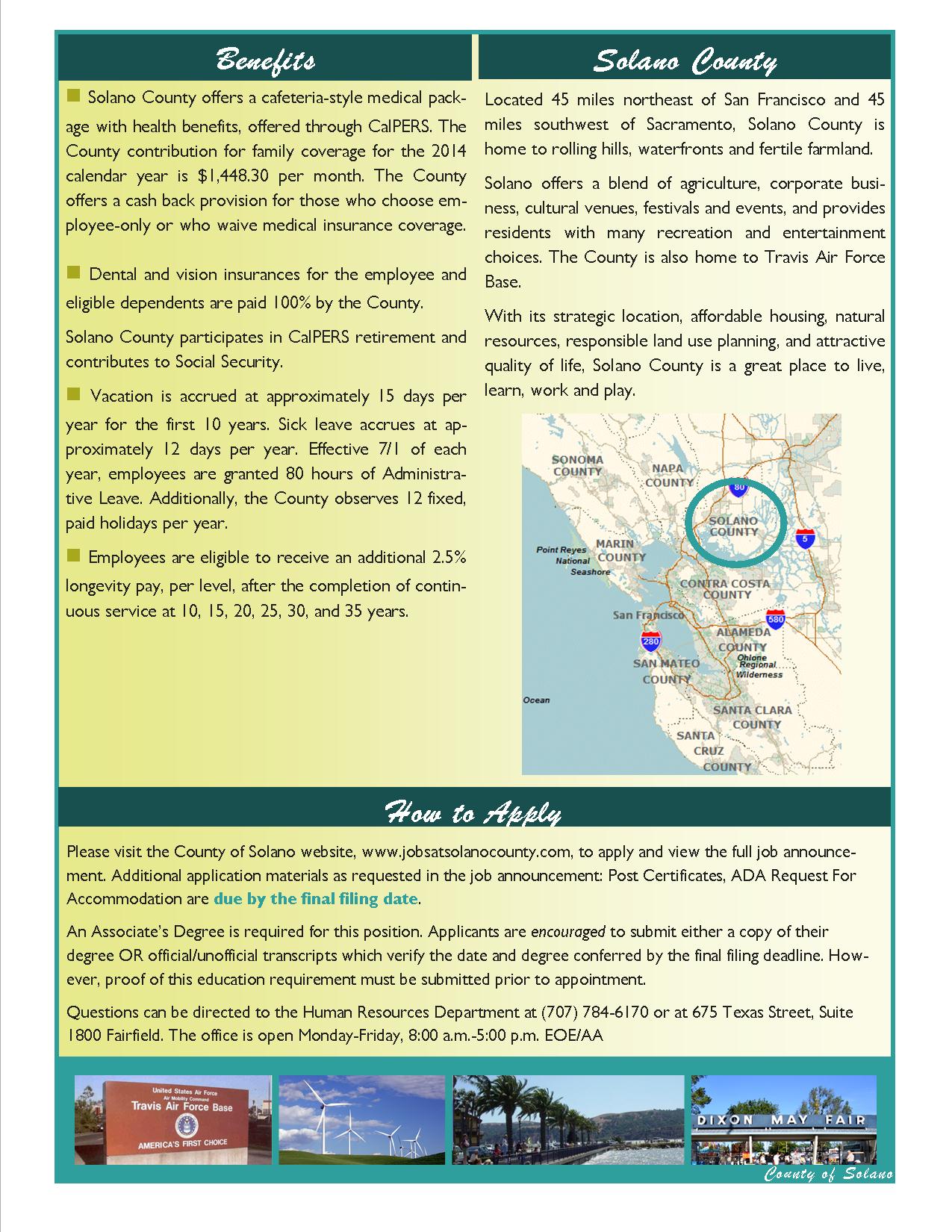 Job Announcement: Chief District Attorney Investigator - County of Solano