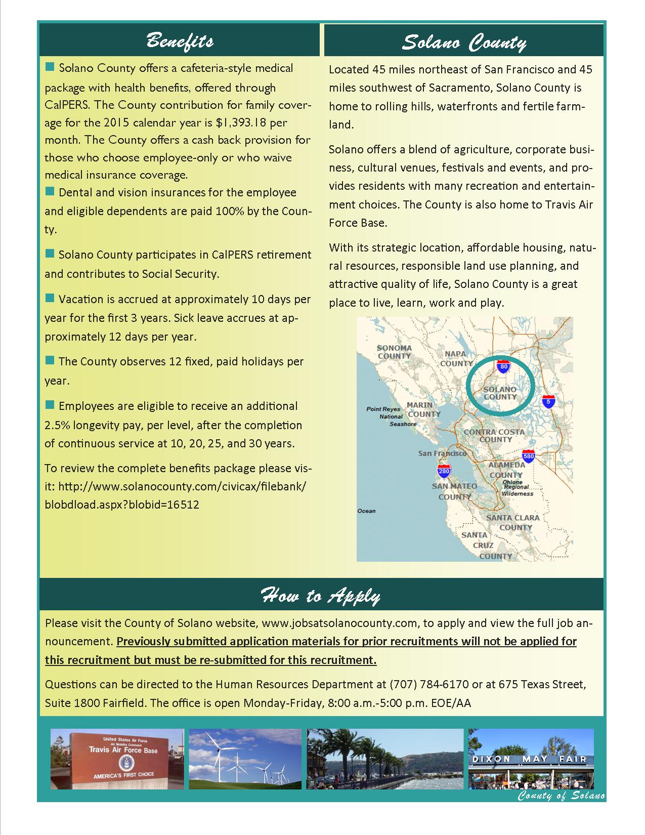 Job Announcement: Evidence Technician - County of Solano